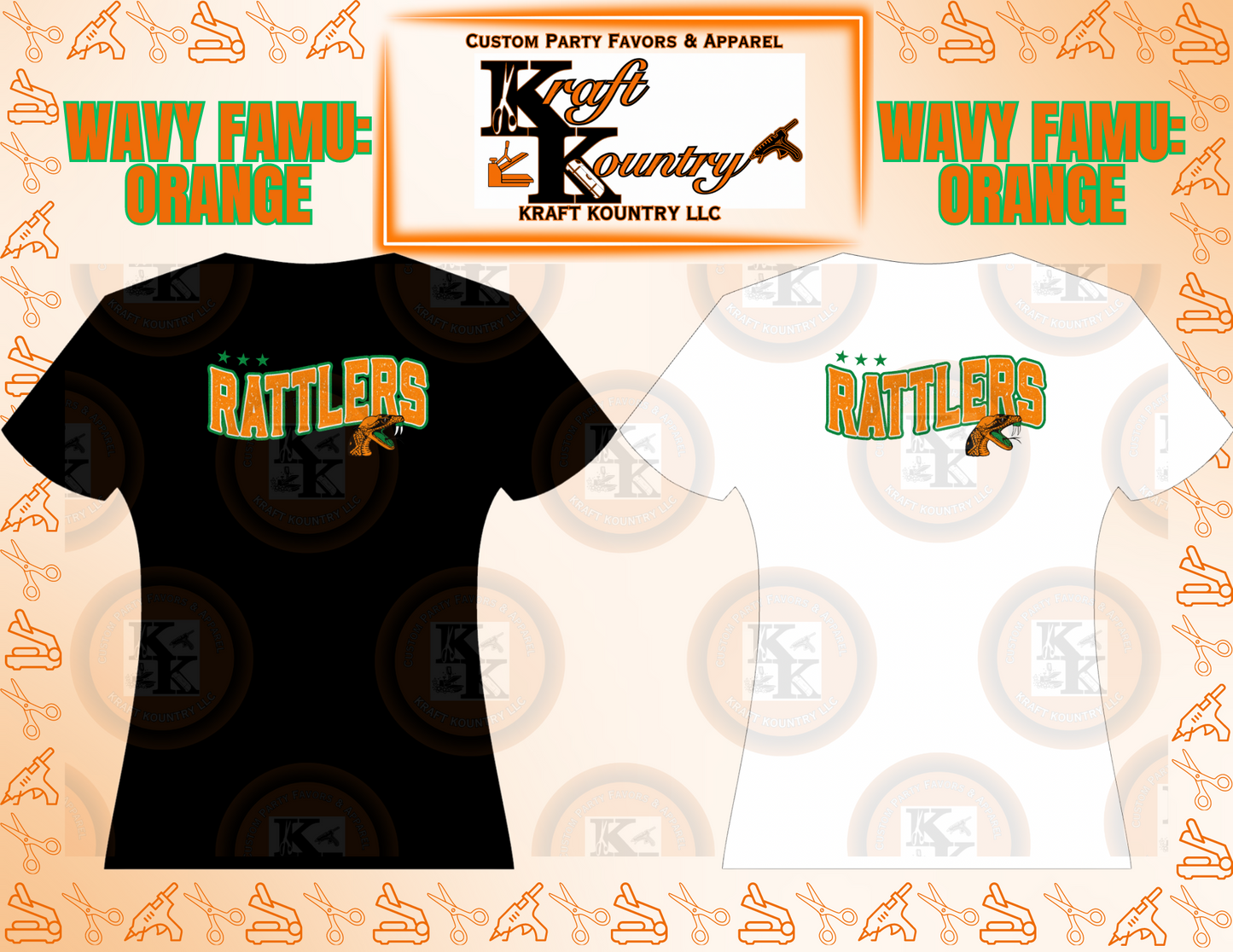 NCAA: WAVY (ORANGE) FAMU Graphic T-Shirt