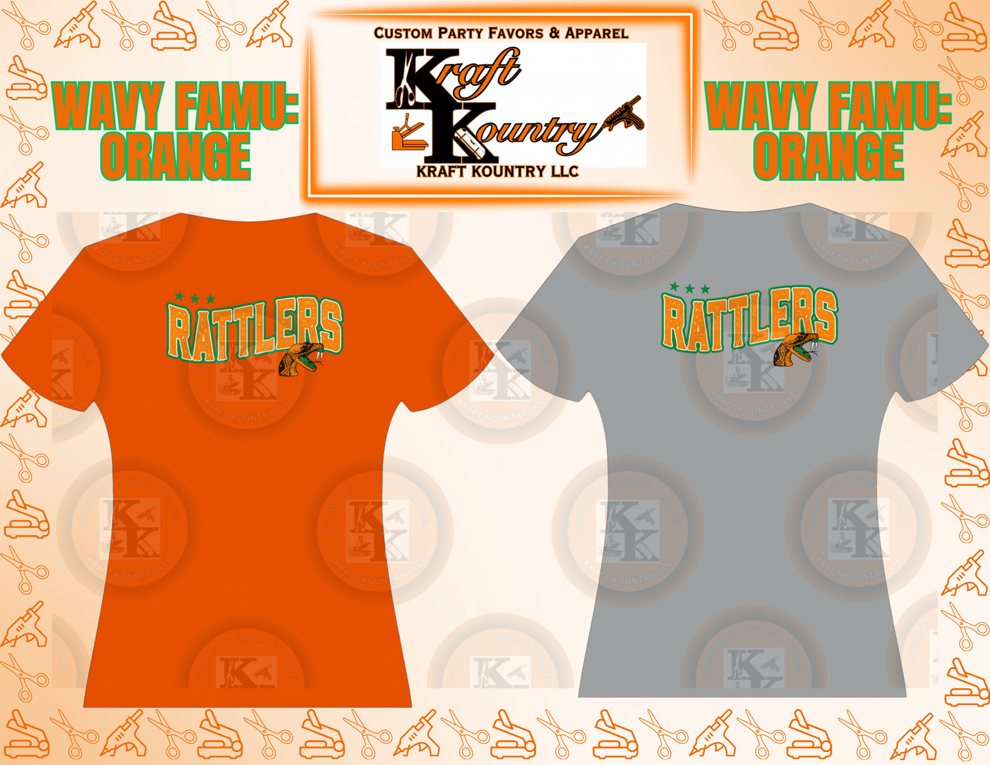 NCAA: WAVY (ORANGE) FAMU Graphic T-Shirt